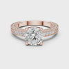 Decorative Pave Round Solitaire Engagement Ring Decorative Pave Round Solitaire Engagement Ring