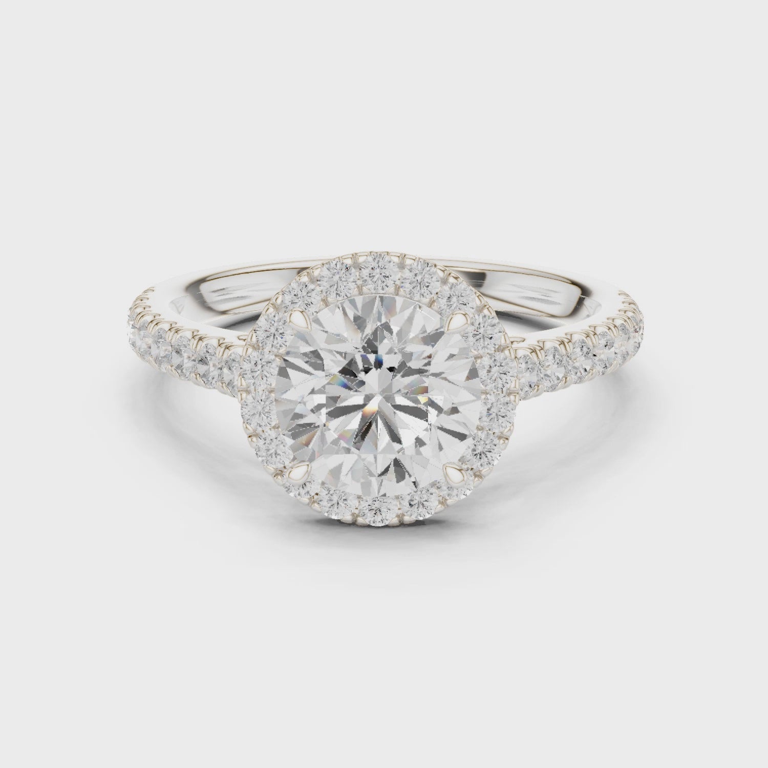 Classic Halo Pave Ring