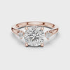 Three Stone Hidden Halo - Lab-grown Diamond Engagement Ring Three Stone Hidden Halo - Lab-grown Diamond Engagement Ring