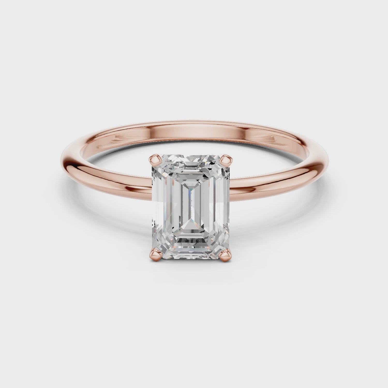 Emerald Solitaire Lab-Diamond ring Emerald Solitaire Lab-Diamond ring