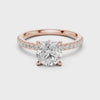 Pave Band Side Marquise Crown Engagement Ring - All Shape Pave Band Side Marquise Crown Engagement Ring - All Shape
