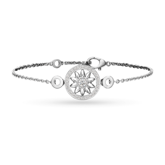 Diamond Floral Pendant Bracelet