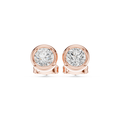 Bezel Set Studs - Round lab Grown Diamond