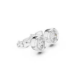 Bezel Set Studs - Round lab Grown Diamond