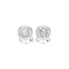Bezel Set Studs - Round lab Grown Diamond