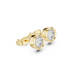 Bezel Set Studs - Round lab Grown Diamond