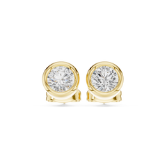 Bezel Set Studs - Round lab Grown Diamond