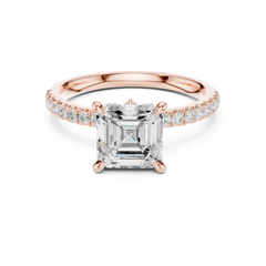 Pave Band Side Marquise Crown Engagement Ring - All Shape