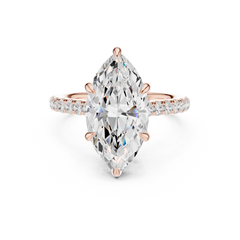 Outside Prong Pave Engagement Ring - 9 Shapes