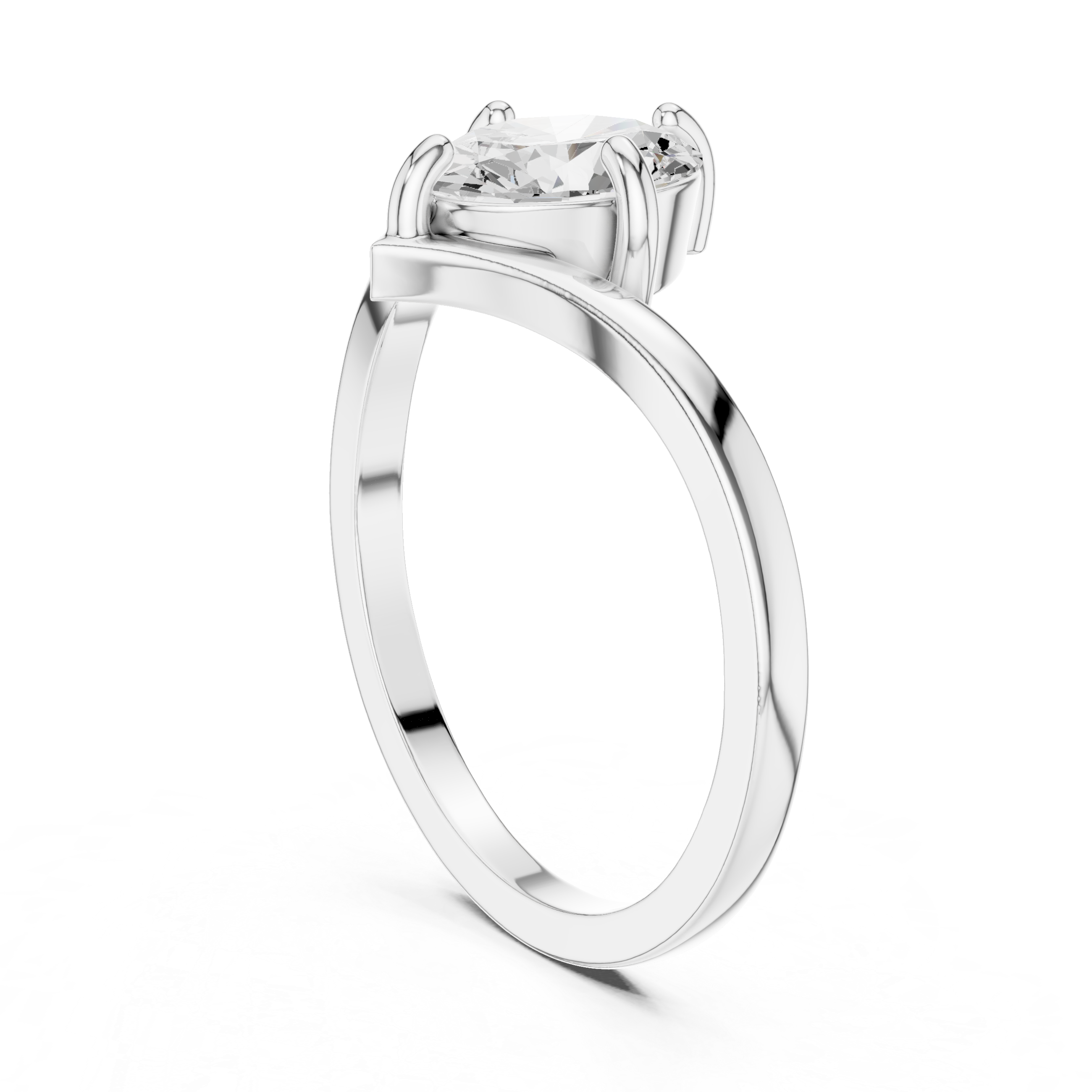 Oval Chevron Engagement Ring