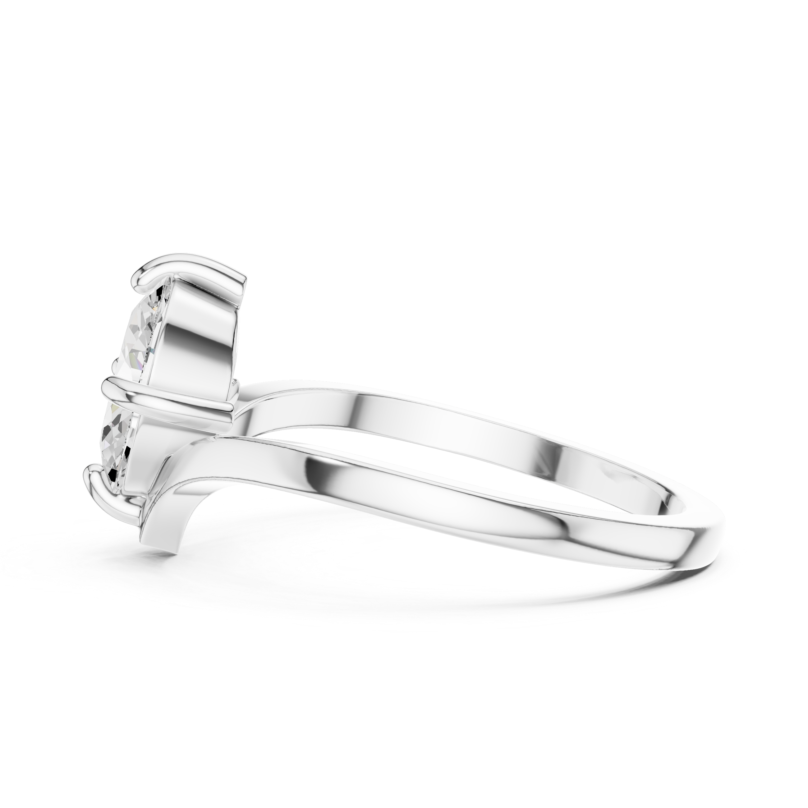 Oval Chevron Engagement Ring