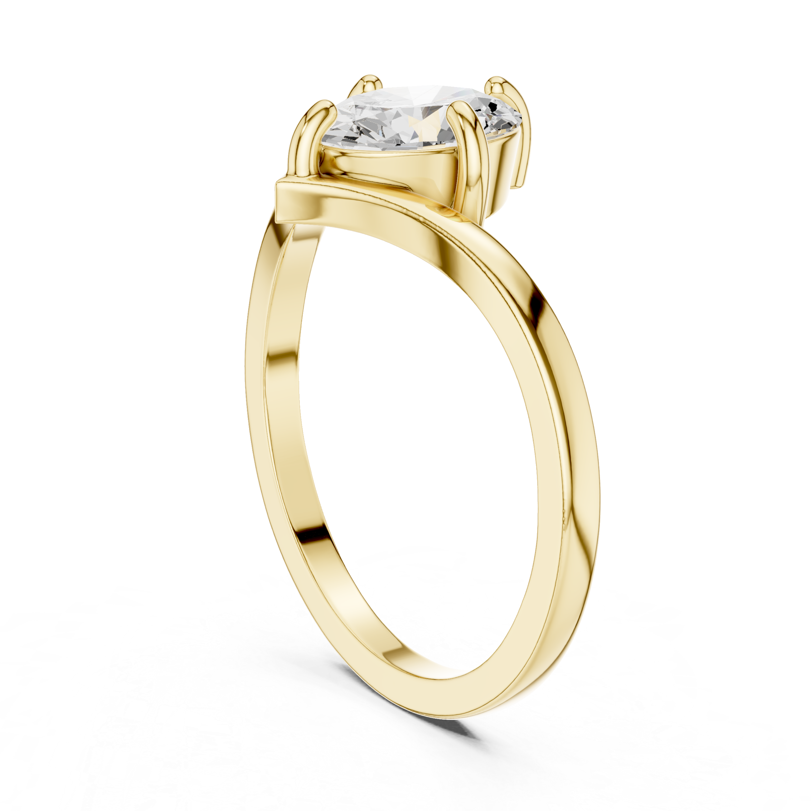 Oval Chevron Engagement Ring