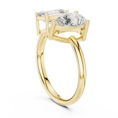 Pear & Emerald Toi et Moi Ring