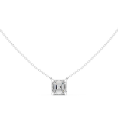 Classic Solitaire Necklace - Asscher Cut