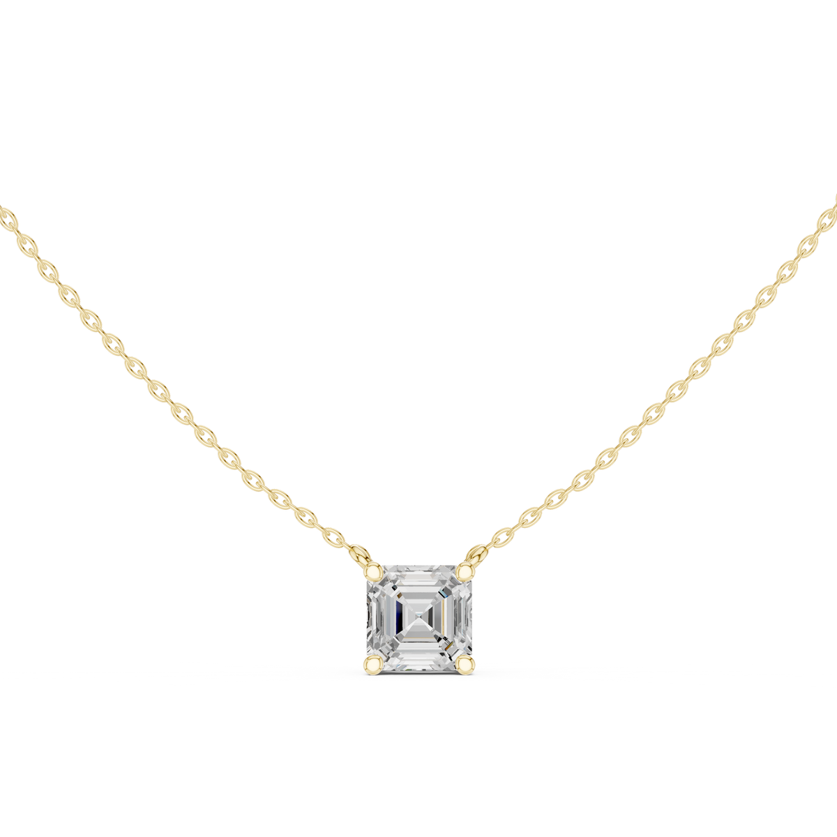Classic Solitaire Necklace - Asscher Cut