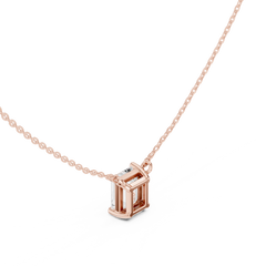 Classic Solitaire Necklace - Emerald Cut
