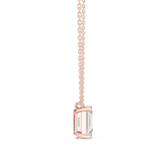 Classic Solitaire Necklace - Emerald Cut
