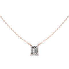 Classic Solitaire Necklace - Emerald Cut