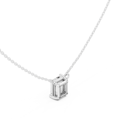 Classic Solitaire Necklace - Emerald Cut