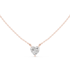 Classic Solitaire Necklace - Heart Cut