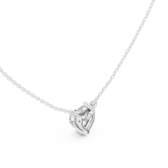 Classic Solitaire Necklace - Heart Cut