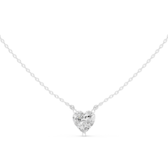 Classic Solitaire Necklace - Heart Cut
