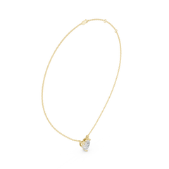 Classic Solitaire Necklace - Heart Cut
