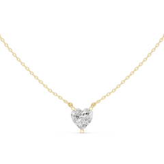 Classic Solitaire Necklace - Heart Cut