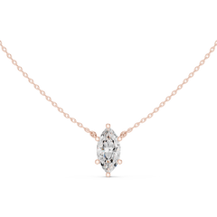 Classic Solitaire Necklace - Marquise Cut