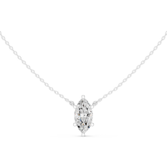 Classic Solitaire Necklace - Marquise Cut