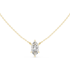 Classic Solitaire Necklace - Marquise Cut