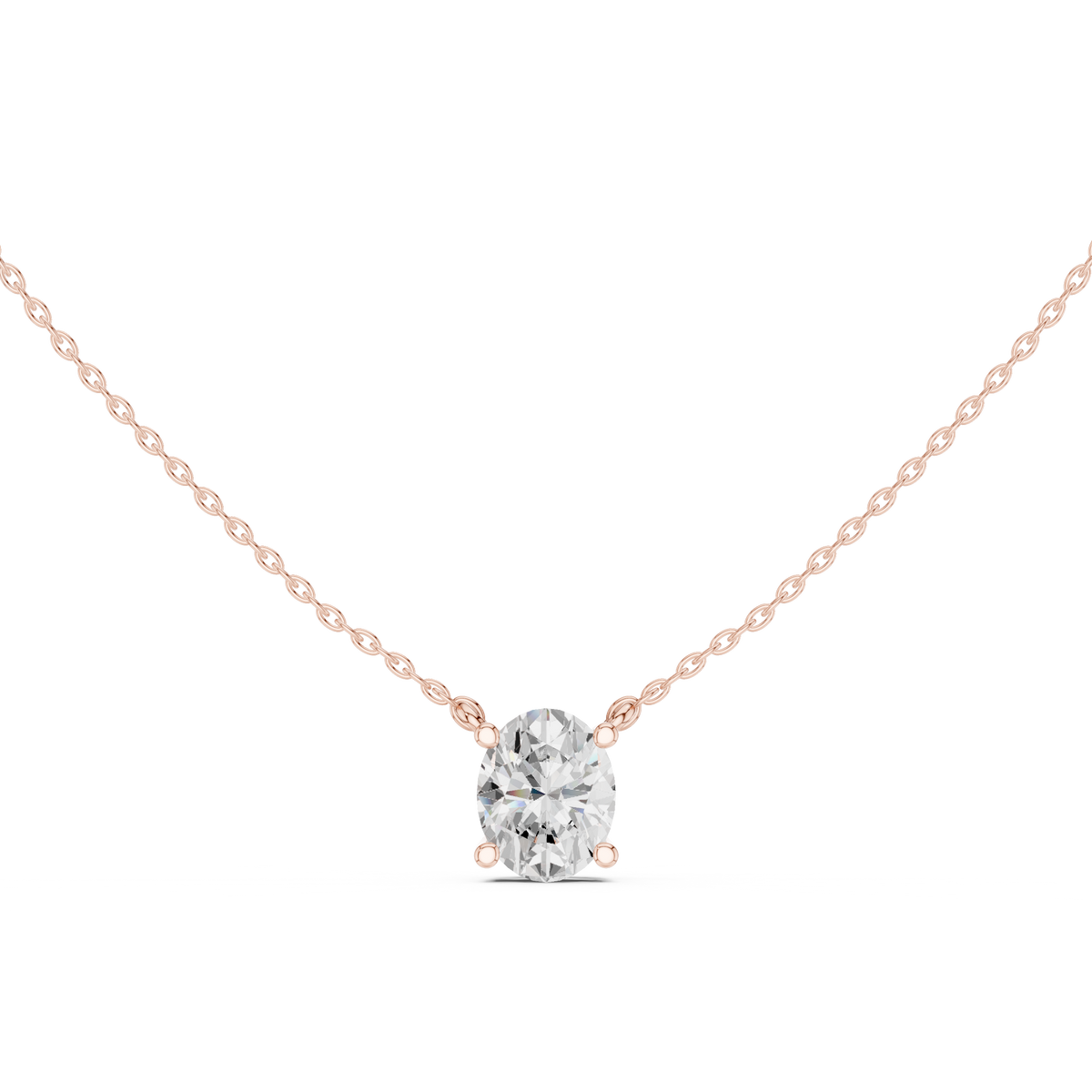 Classic Solitaire Necklace - Oval Cut