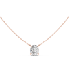 Classic Solitaire Necklace - Oval Cut