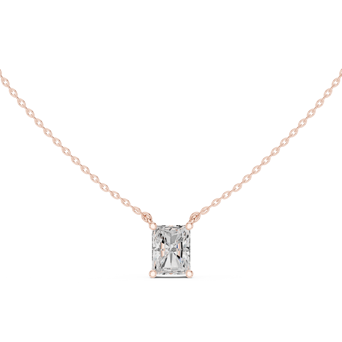 Classic Solitaire Necklace - Radiant Cut