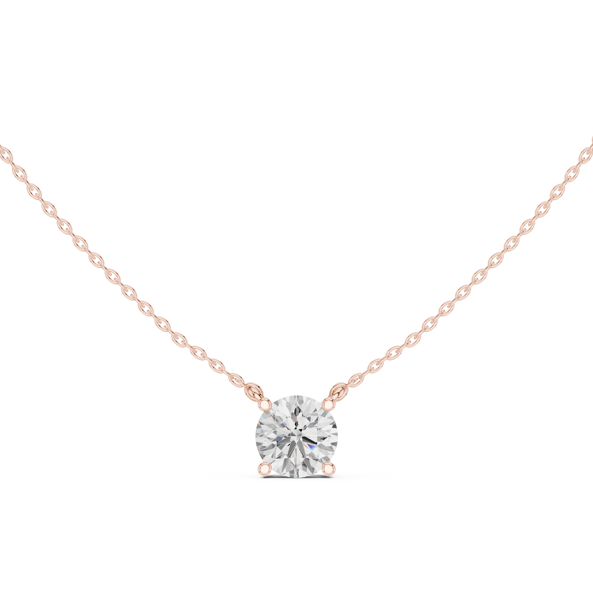 Classic Solitaire Necklace - Round Cut