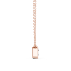 Bezel Set Solitaire Necklace - Asscher Cut