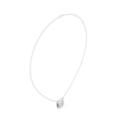 Bezel Set Solitaire Necklace - Asscher Cut