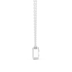 Bezel Set Solitaire Necklace - Asscher Cut