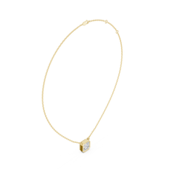 Bezel Set Solitaire Necklace - Asscher Cut