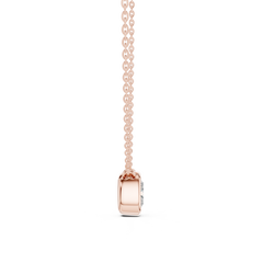 Bezel Set Solitaire Necklace - Cushion Cut