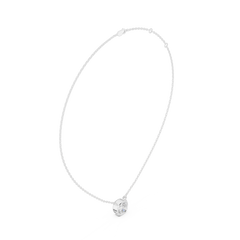 Bezel Set Solitaire Necklace - Cushion Cut