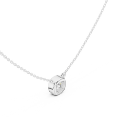 Bezel Set Solitaire Necklace - Cushion Cut