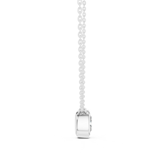 Bezel Set Solitaire Necklace - Cushion Cut
