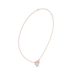 Bezel Set Solitaire Necklace - Heart Cut