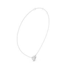 Bezel Set Solitaire Necklace - Heart Cut