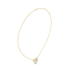 Bezel Set Solitaire Necklace - Heart Cut