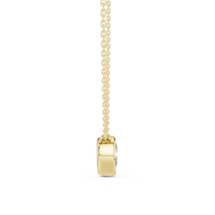 Bezel Set Solitaire Necklace - Heart Cut