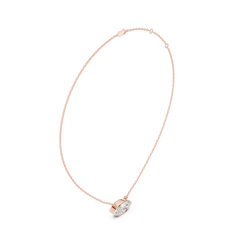 Bezel Set Solitaire Necklace - Marquise Cut East - West