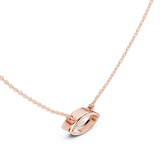 Bezel Set Solitaire Necklace - Marquise Cut East - West