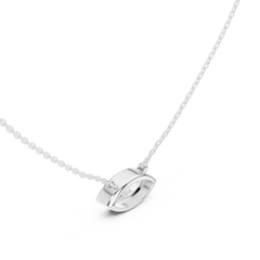 Bezel Set Solitaire Necklace - Marquise Cut East - West